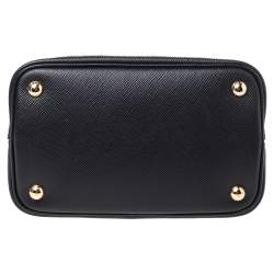 Pre Owned Prada Black Saffiano Leather Panier Top Handle Bag