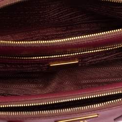Pre Owned Prada Pink Saffiano Lux Leather Small Galleria Tote