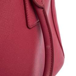 Pre Owned Prada Pink Saffiano Lux Leather Small Galleria Tote