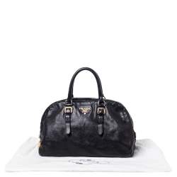 Pre Owned Prada Black Leather Dome Satchel
