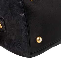 Pre Owned Prada Black Leather Dome Satchel