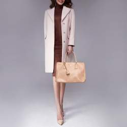 Pre Owned Prada Dusty Pink Saffiano Lux Leather Medium Galleria Tote