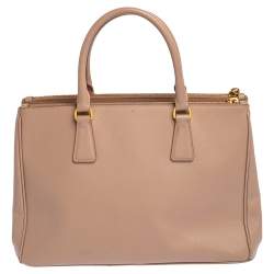 Pre Owned Prada Dusty Pink Saffiano Lux Leather Medium Galleria Tote