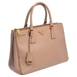 Pre Owned Prada Dusty Pink Saffiano Lux Leather Medium Galleria Tote