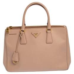 Pre Owned Prada Dusty Pink Saffiano Lux Leather Medium Galleria Tote