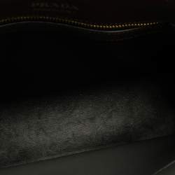 Pre Owned حقيبة يد توتس برادا بيبليوتيك جلد سافيانو عنابي/ رصاصي