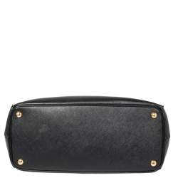Pre Owned Prada Black Saffiano Lux Leather Medium Galleria Tote