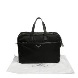 Pre Owned Prada Black Nylon and Leather Briefcase