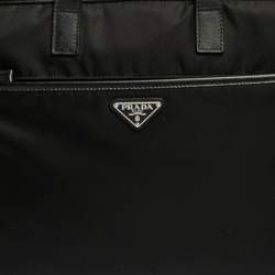 Pre Owned Prada Black Nylon and Leather Briefcase