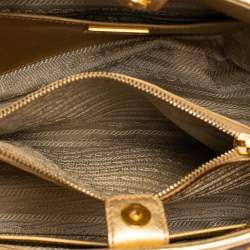 Pre Owned Prada Gold Saffiano Lux Leather Promenade Satchel