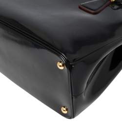 Pre Owned Prada Black Spazzolato Leather Parabole Tote