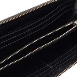 مملوكة مسبقًا محفظة برادا جلد أسود/أحمر لامع بسحاب محيط