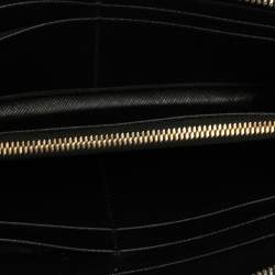 Pre Owned Prada Black Saffiano Lux Leather Zip Around Wallet