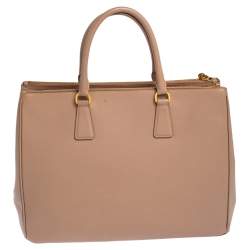 Pre Owned Prada  Cameo Saffiano Lux Leather Large Galleria Tote
