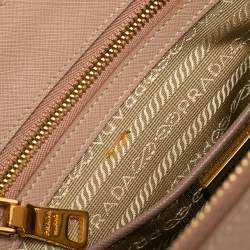Pre Owned Prada Dusty Pink Saffiano Lux Leather Medium Galleria Tote