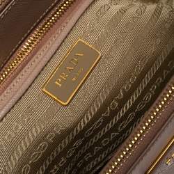 Pre Owned Prada Dusty Pink Saffiano Lux Leather Medium Galleria Tote