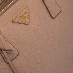 Pre Owned Prada Dusty Pink Saffiano Lux Leather Medium Galleria Tote