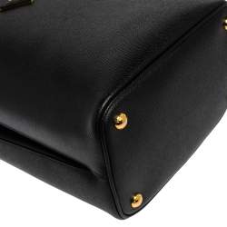 Pre Owned Prada Black Saffiano Leather Medium Panier Top Handle Bag