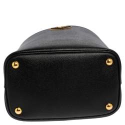 Pre Owned Prada Black Saffiano Leather Medium Panier Top Handle Bag