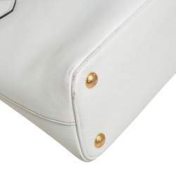 Pre Owned Prada White Leather Medium Cuir Dome Satchel
