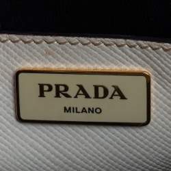 Pre Owned Prada White Leather Medium Cuir Dome Satchel