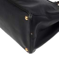 Pre Owned Prada Black Saffiano Lux Leather Large Gardener's Tote