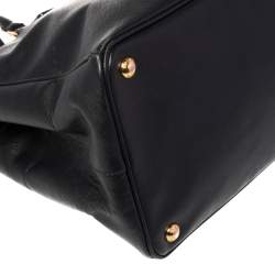 Pre Owned Prada Black Saffiano Lux Leather Large Gardener's Tote