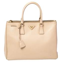 Pre Owned Prada Beige Saffiano Lux Leather Large Galleria Tote