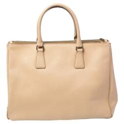 Pre Owned Prada Beige Saffiano Lux Leather Large Galleria Tote