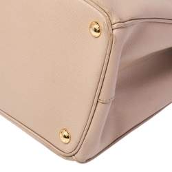 Pre Owned Prada Beige Saffiano Lux Leather Large Galleria Tote