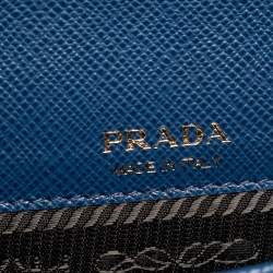 Pre Owned Prada Blue Saffiano Lux Leather Mini Crossbody Bag