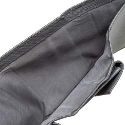 Pre Owned Prada Grey Saffiano Lux Leather Trifold Wallet