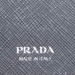 Pre Owned Prada Grey Saffiano Lux Leather Trifold Wallet