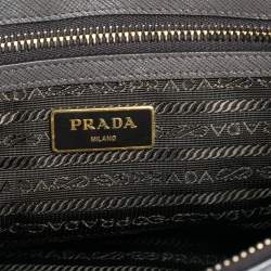 Pre Owned Prada Grey Saffiano Lux Leather Small Galleria Tote