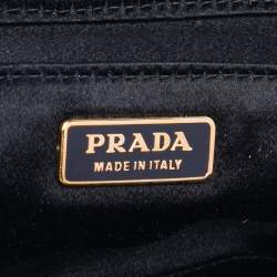 Pre Owned Prada Tan/Black Mink Fur and Leather Embellished Wristlet Clutch