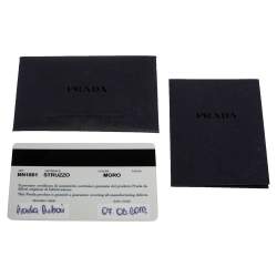 Pre Owned Prada Dark Brown Ostrich Small Galleria Tote