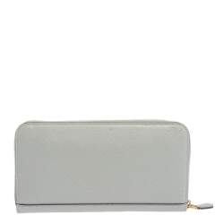 Pre Owned Prada Grey Saffiano Leather Zip Around Wallet