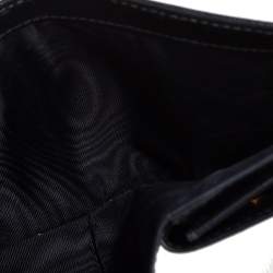 Pre Owned Prada Black Vitello Move Leather Logo Bifold Compact Wallet