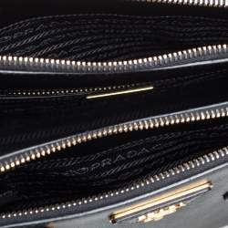 Pre Owned Prada Black Saffiano Lux Leather Mini Galleria Tote