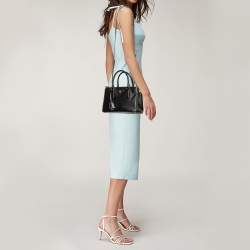 Pre Owned Prada Black Saffiano Lux Leather Mini Galleria Tote
