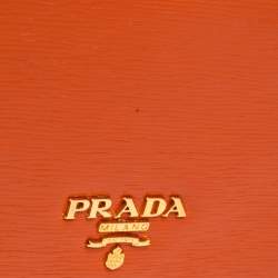 Pre Owned محفظة برادا طية مزدوجة جلد موف فيتلو برتقالي 