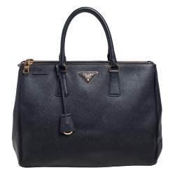 Pre Owned Prada Black Saffiano Lux Leather Large Galleria Tote