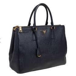 Pre Owned Prada Black Saffiano Lux Leather Large Galleria Tote