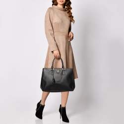 Pre Owned Prada Black Saffiano Lux Leather Large Galleria Tote
