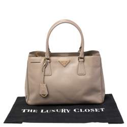 Pre Owned Prada Grey Saffiano Leather Medium Galleria Tote