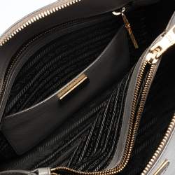 Pre Owned Prada Grey Saffiano Leather Small Promenade Satchel