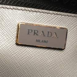 Pre Owned Prada Grey Saffiano Leather Small Promenade Satchel