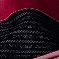 Pre Owned Prada Dark Red Saffiano Lux Leather Mini Crossbody Bag