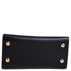 Pre Owned Prada Black/White Saffiano Lux and City Leather Esplanade Tote