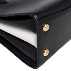 Pre Owned Prada Black/White Saffiano Lux and City Leather Esplanade Tote